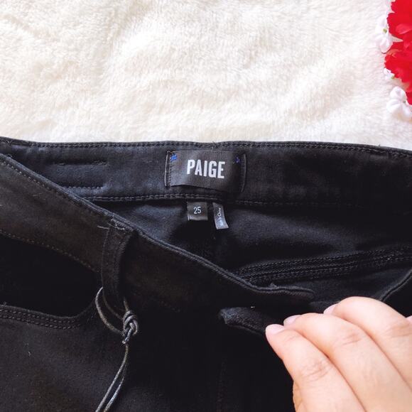 PAIGE x Anthropologie Black High-Rise Hexton Skinny Jeans - Picture 7 of 16